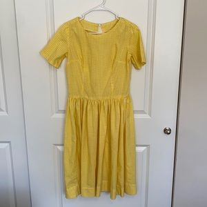 Vintage Yellow Gingham short sleeve dress